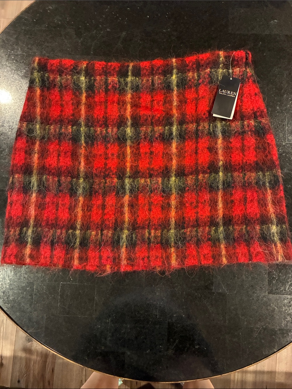 NWT Lauren Ralph Lauren Red Plaid Mini Skirt Sz 14